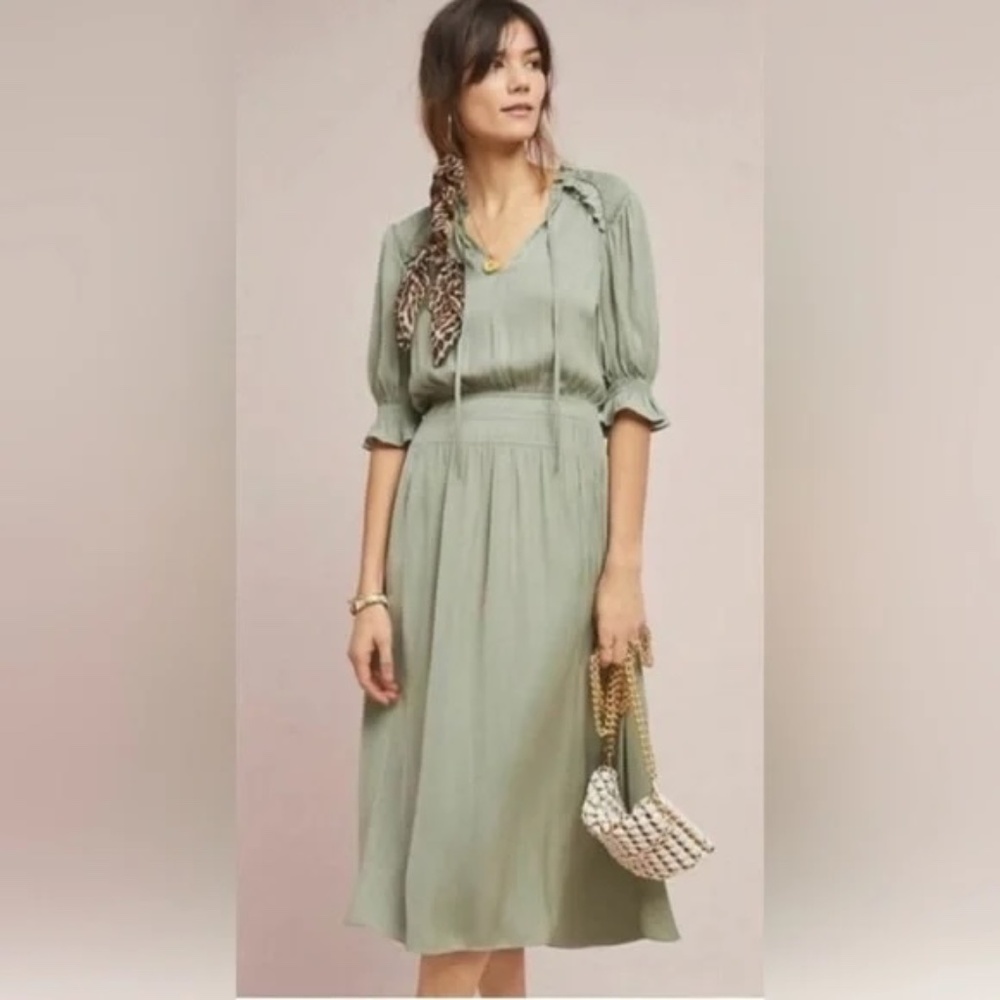 Anthropologie Current Air Dress in Sage Green